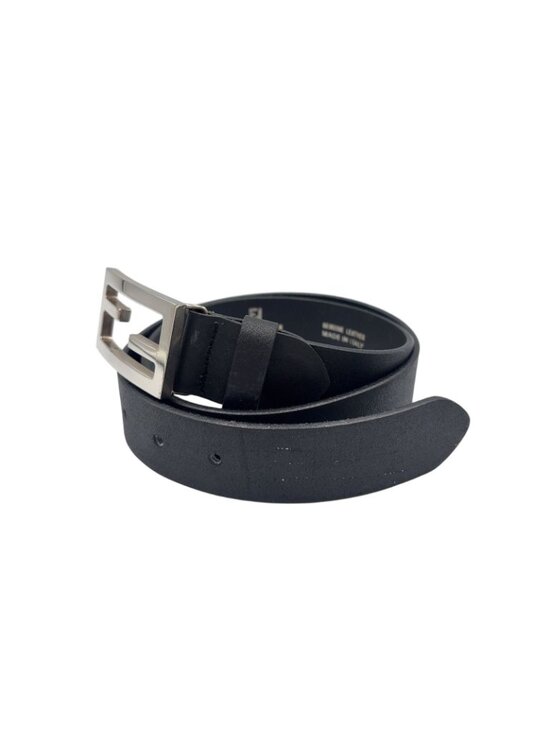 Fendi Limited Mamma Buckle Leather Black Belt Silver main image 4
